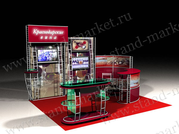 Выставочные стенды из конструктора Joker-Tritix-Uno «Краснодарские вина», 5х5м