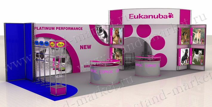 Выставочные стенды из конструктора Joker-Tritix-Uno «Eukanuba», 8х4м