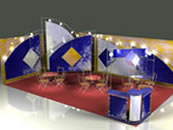 Выставочные стенды из конструктора Joker-Tritix-Uno «Радуга», 8х4м