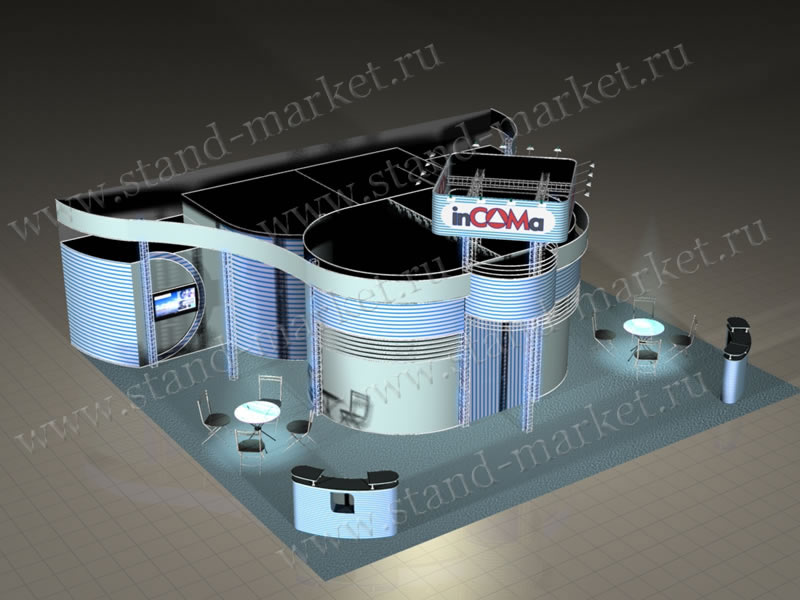 Выставочные стенды из конструктора Joker-Tritix-Uno «Incoma», 12х12м